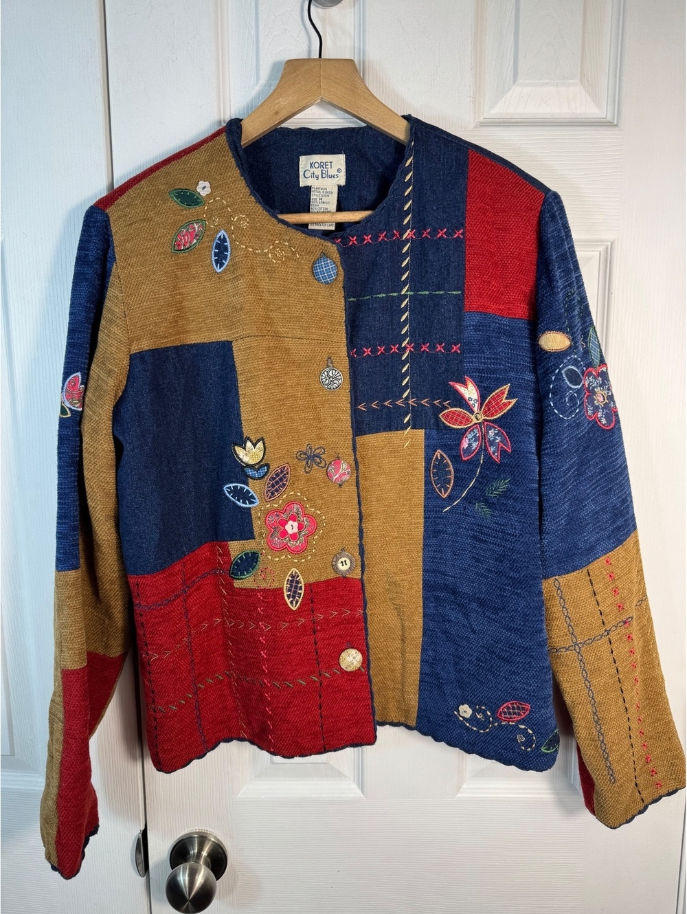 Koret City Blues Vintage Embroidered Patchwork Jacket Size M